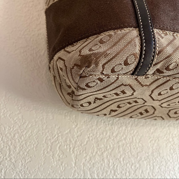 COACH Lozenge Tote Shoulder Bag Medium with Zipper Closure - Picture 4 of 16